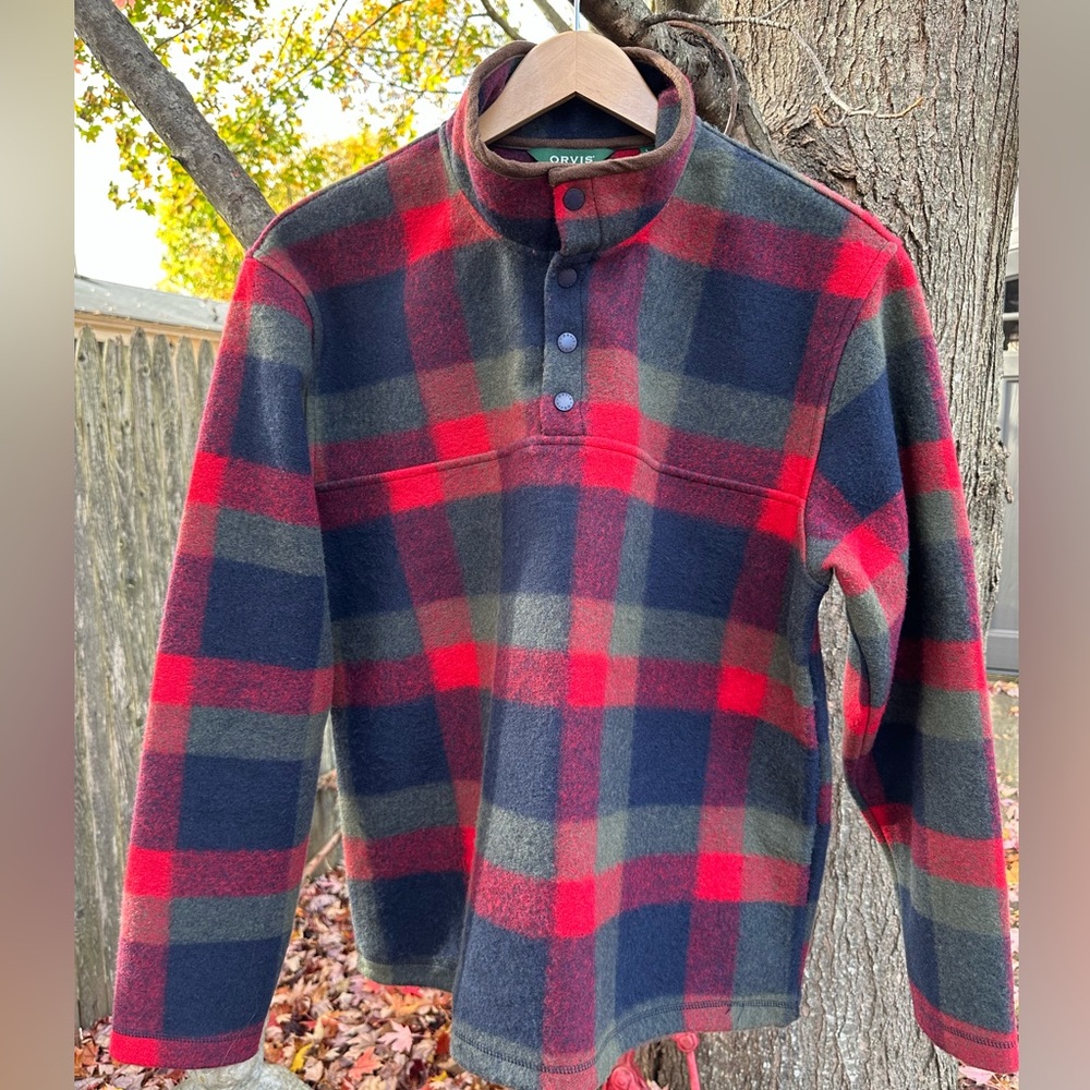 Orvis Men’s Green Mountain Snap-Neck Fleece (Buffalo Check) - Picture 6 of 13